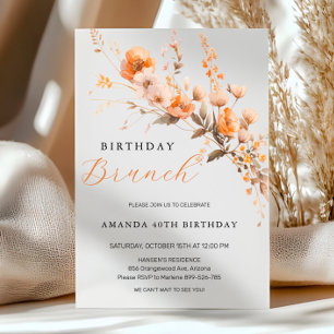 Invitación a Brunch de cumpleaños de otoño - Flora