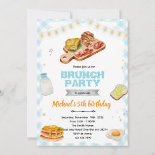 invitación a brunch de desayuno fiesta de cumpleañ