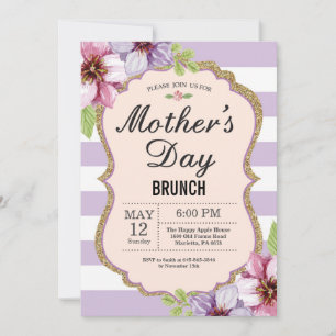 Invitación a brunch de Día de la Madre floral acua