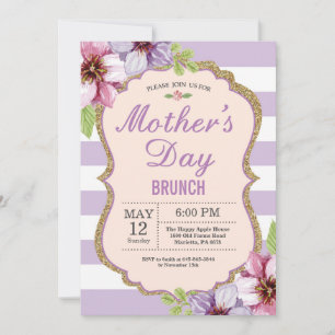 Invitación a brunch de Día de la Madre floral acua