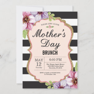 Invitación a brunch de Día de la Madre floral acua