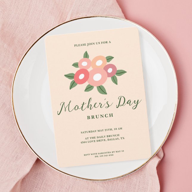 Invitación a brunch de Día de la Madre floral simp (Subido por el creador)