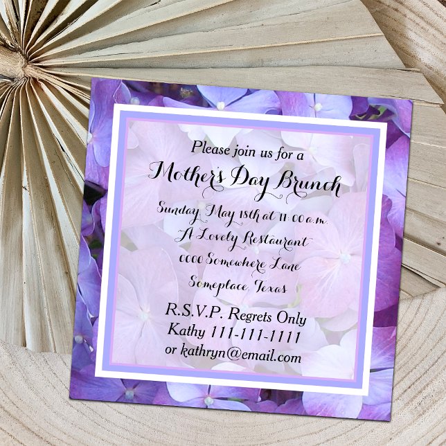 Invitación a Brunch de Día de la Madre Hydrangea B (Subido por el creador)
