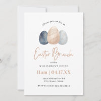Invitación a Brunch de Huevo de Pascua minimalista