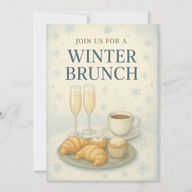 Invitación a Brunch de invierno | Elegante escarch (Anverso)