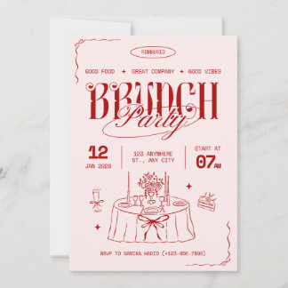 Invitación a Brunch de Navidad | Fiesta Elegante d