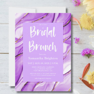 Invitación a brunch de novia con tinta morada