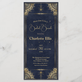 Invitación a brunch de novias celestiales de oro a