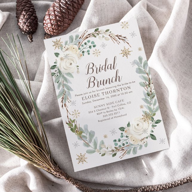 Invitación a brunch de novias con copos de nieve f (Subido por el creador)