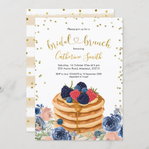 Invitación a brunch de novias con panqueque de oro