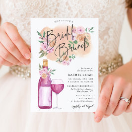 Invitación a Brunch de novias con vino floral de e