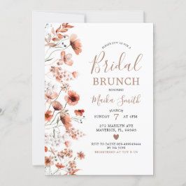 Invitación a brunch de novias del Boho de otoño