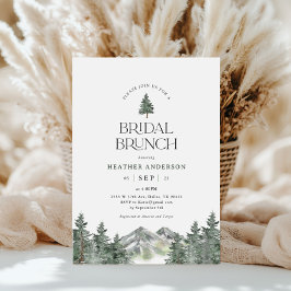 Invitación a brunch de novias en bosques de montañ