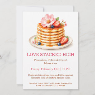 Invitación a Brunch de Panqueques y Pétalos