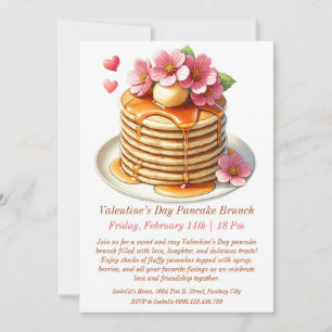 Invitación a Brunch de Panqueques y Pétalos
