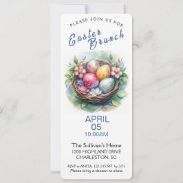 Invitación a Brunch de Pascua con huevos de Pascua