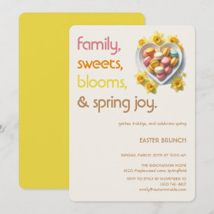 Invitación a Brunch de Pascua con Pastel Fiesta