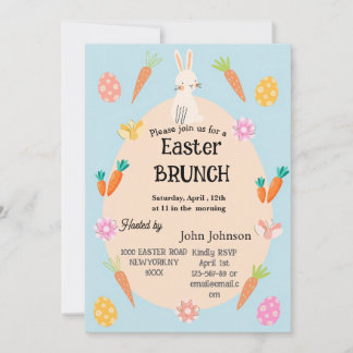 Invitación a Brunch de Pascua | Conejito y Huevo d