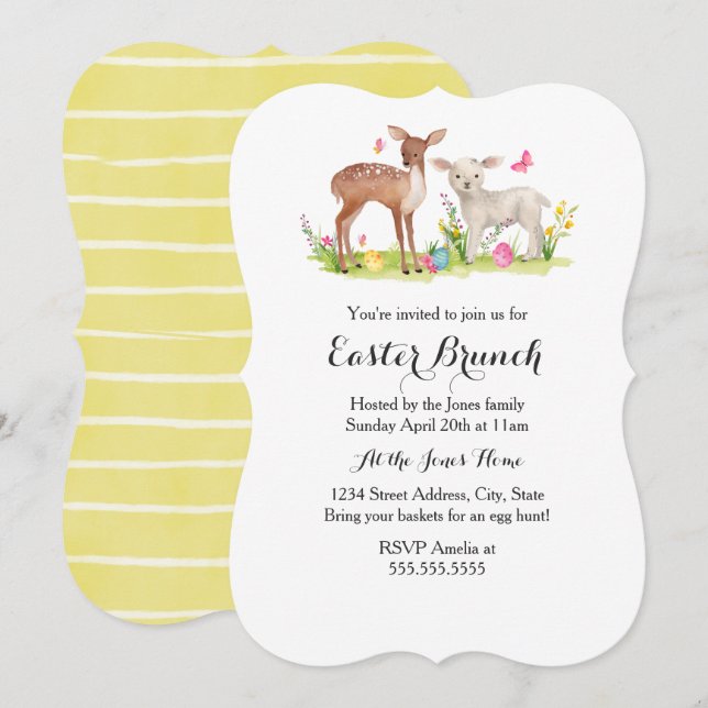 Invitación a Brunch de Pascua de Oveja Cierva Dulc (Anverso / Reverso)