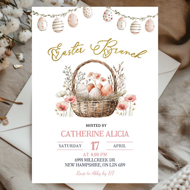Invitación a Brunch de Pascua Floral Boho (Subido por el creador)