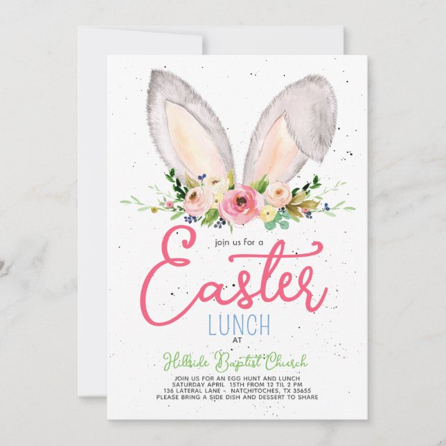 Invitación a Brunch de Pascua, Invitación a almuer (Anverso)