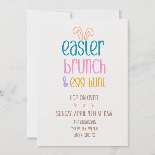 Invitación a Brunch de Pascua | Invitación de Fies (Anverso)
