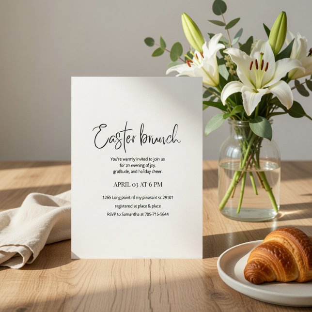 Invitación a Brunch de Pascua | Primavera Moderna  (Subido por el creador)