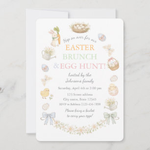 Invitación a Brunch de Pascua y búsqueda de huevos
