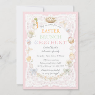 Invitación a Brunch de Pascua y búsqueda de huevos
