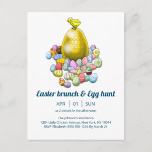 Invitación a Brunch de Pascua y búsqueda de huevos