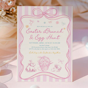 Invitación a Brunch de Pascua y búsqueda de huevos