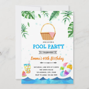 Invitación a brunch de picnic tropical junto a la 