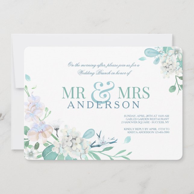 Invitación a Brunch de Posboda del Sr. y la Sra. B (Anverso)