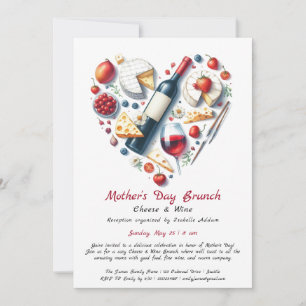 Invitación a Brunch de Queso y Vino del Día de la