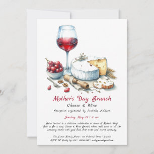 Invitación a Brunch de Queso y Vino del Día de la 