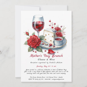 Invitación a Brunch de Queso y Vino del Día de la 