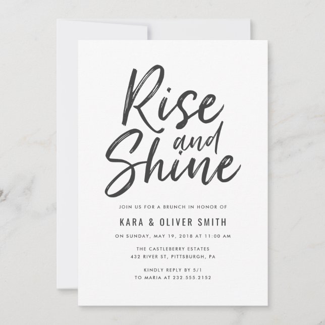 Invitación a Brunch de Rise and Shine (Anverso)