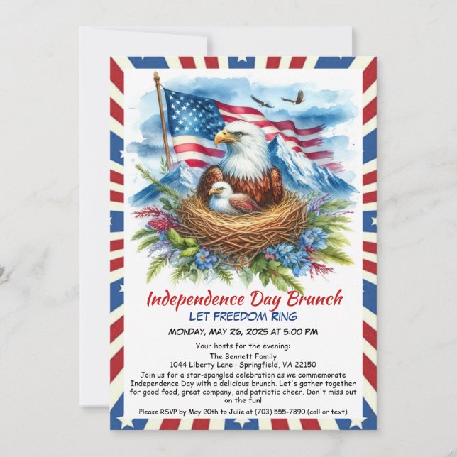 Invitación a Brunch del Día de la Independencia –  (Anverso)