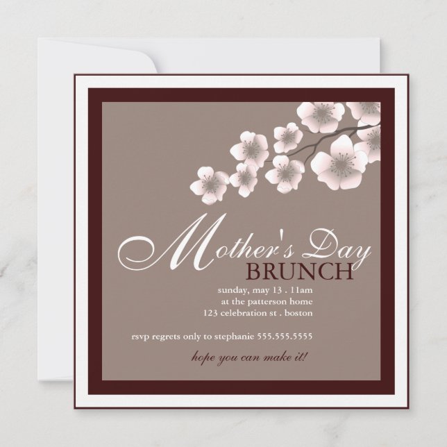 Invitación a brunch del Día de la Madre (Anverso)