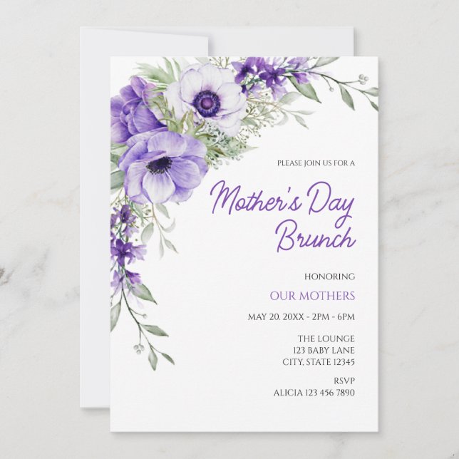 Invitación a Brunch del Día de la Madre (Anverso)