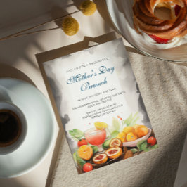 Invitación a brunch del Día de la Madre con comida