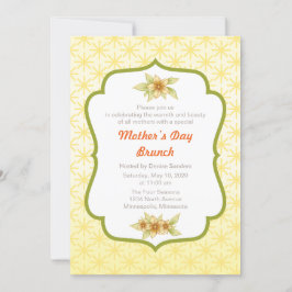 Invitación a brunch del Día de la Madre con flores