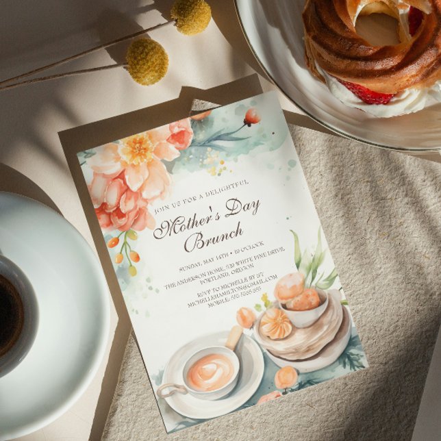 Invitación a brunch del Día de la Madre con flores (Subido por el creador)