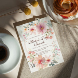 Invitación a Brunch del Día de la Madre con flores