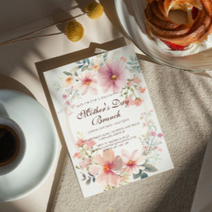 Invitación a Brunch del Día de la Madre con flores
