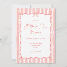 Invitación a brunch del día de la madre de coral d