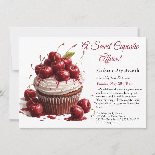 Invitación a Brunch del Día de la Madre – Fiesta d (Anverso)