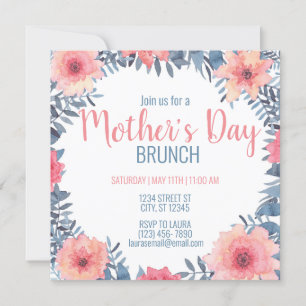 Invitación a Brunch del Día de la Madre Floral