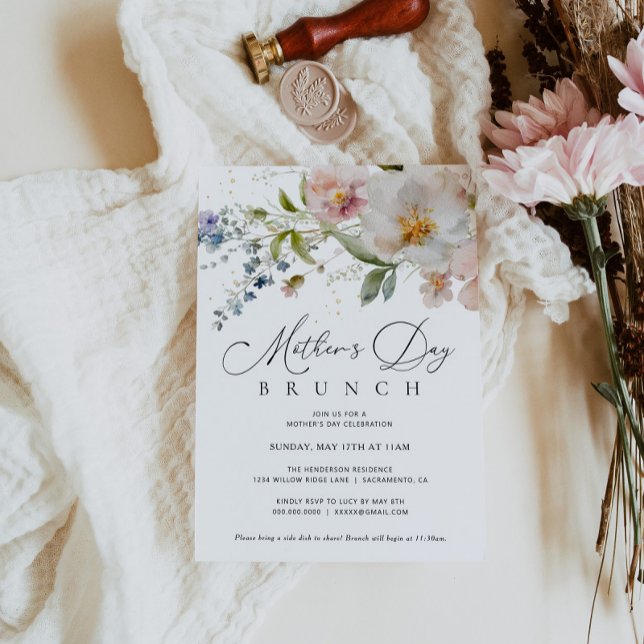 Invitación a Brunch del Día de la Madre Floral (Subido por el creador)