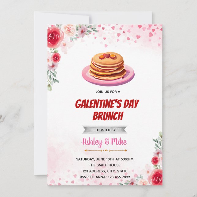 invitación a brunch del día de San Valentín (Anverso)